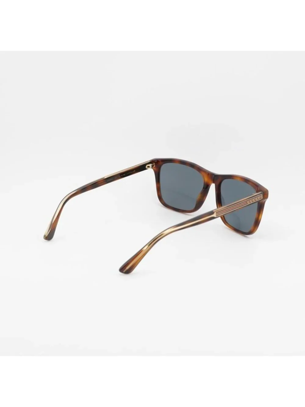 Gucci GG0381S 009 Sunglasses Havana Rectangle Frame, Blue Lenses